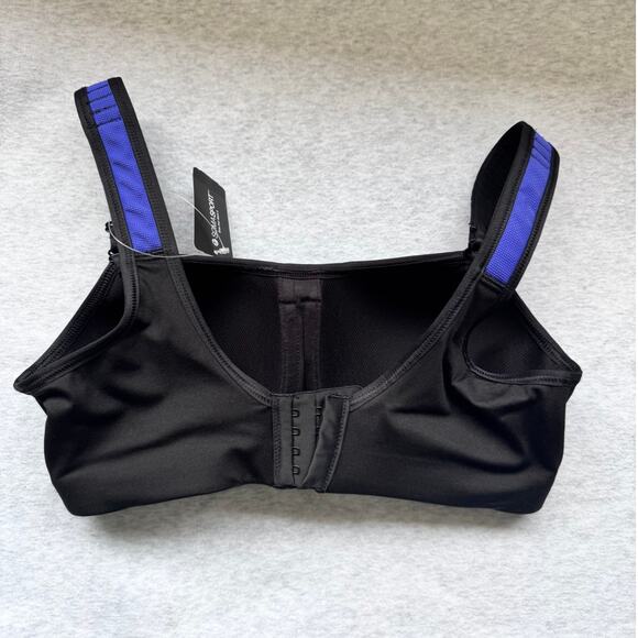 NWT Soma Sport Max Support Underwire Sports Bra in Black/Royal Blue Size 32C - Picture 3 of 3